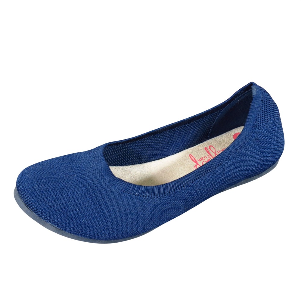 Jellypop Women Knit Ballet Flat 7.5 Casual Comfort Memory Foam Navy Blue